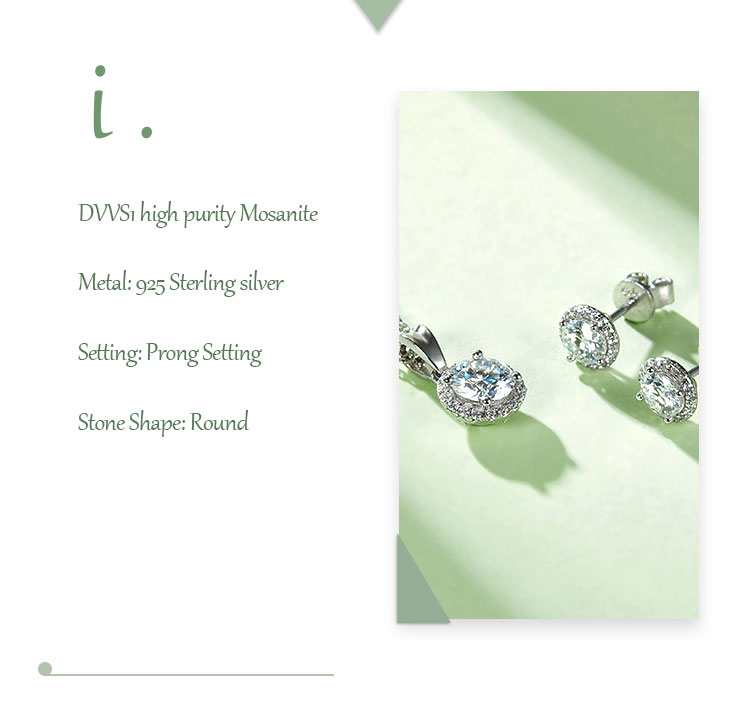 Simple Style Shiny Round Sterling Silver Gra Plating Inlay Moissanite 18k Gold Plated Earrings Necklace display picture 1
