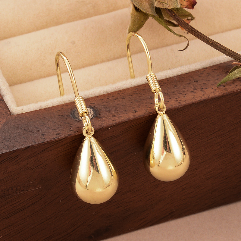 1 Pair Ig Style French Style Water Droplets Plating Copper 14k Gold Plated Drop Earrings display picture 4