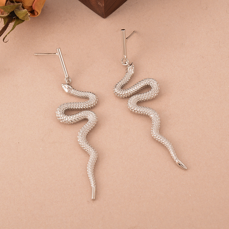 1 Pair Ig Style Snake Copper 18k Gold Plated White Gold Plated Ear Studs display picture 5
