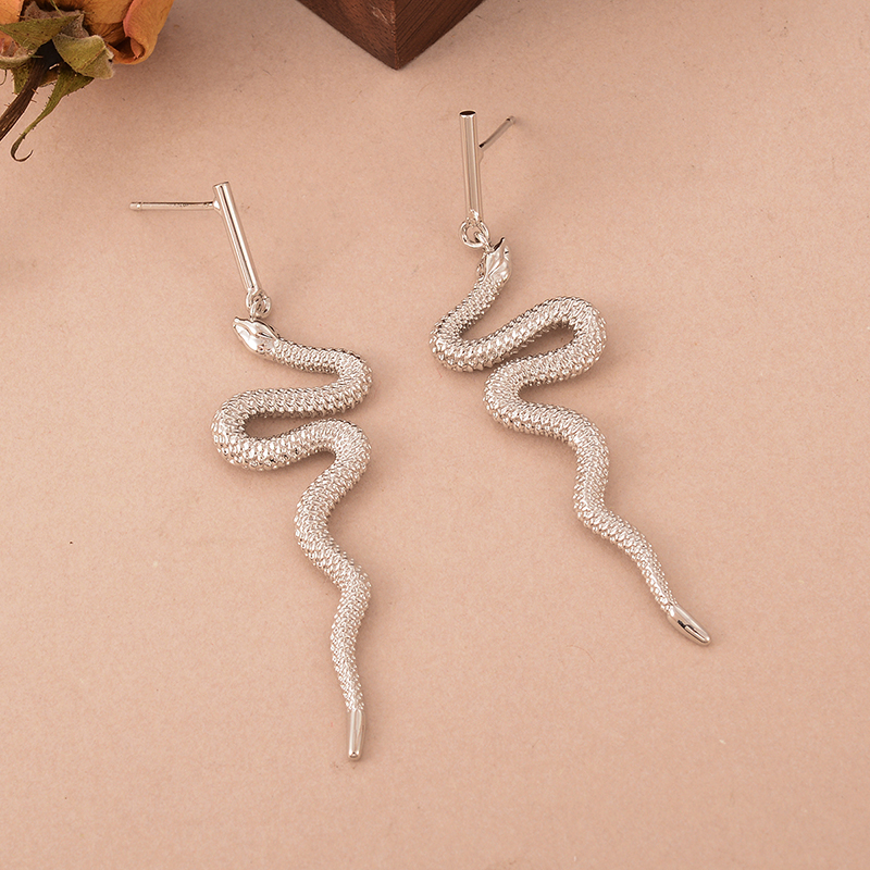 1 Paire Style Ig Serpent Le Cuivre Plaqué Or 18k Or Blanc Plaqué Boucles D'oreilles display picture 5