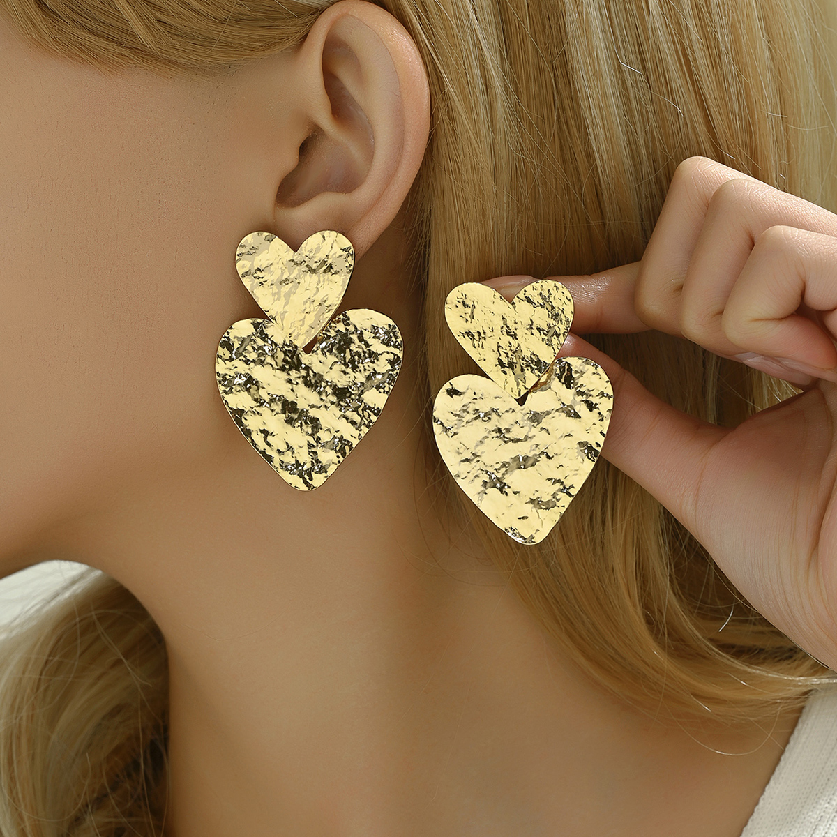 1 Pair Hip-Hop Luxurious Cross Heart Shape Skeleton Alloy Iron Drop Earrings display picture 17