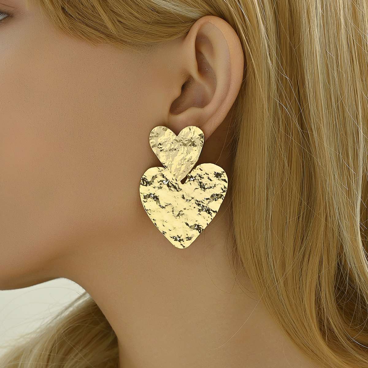 1 Pair Hip-Hop Luxurious Cross Heart Shape Skeleton Alloy Iron Drop Earrings display picture 18
