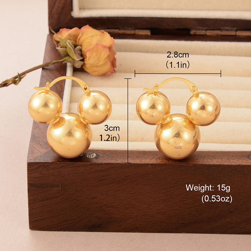 1 Paar Ig-stil Einfacher Stil Runden Kupfer 18 Karat Vergoldet Tropfenohrringe display picture 5