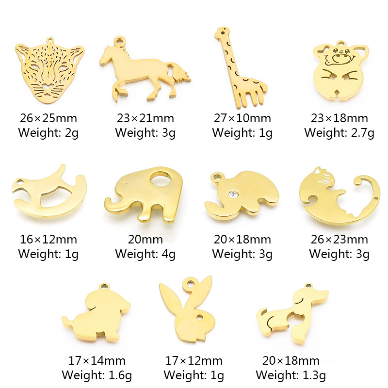 1 Piece Stainless Steel Zircon 18K Gold Plated Animal display picture 1