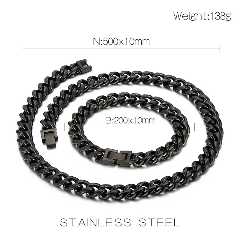 Titanium Steel 18K Gold Plated Hip-Hop Polishing Solid Color Bracelets Necklace display picture 1