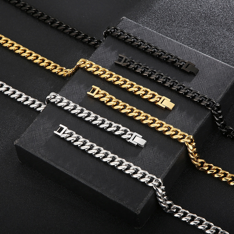 Titanium Steel 18K Gold Plated Hip-Hop Polishing Solid Color Bracelets Necklace display picture 6