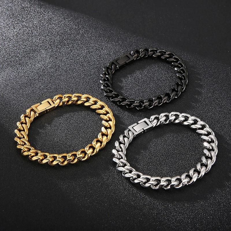 Titanium Steel 18K Gold Plated Hip-Hop Polishing Solid Color Bracelets Necklace display picture 8