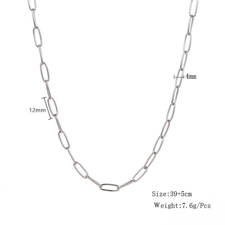 Simple Style Solid Color Stainless Steel Plating Chain Necklace display picture 6
