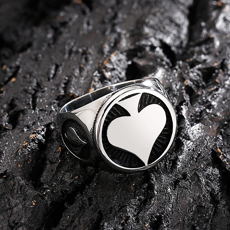 Simple Style Heart Shape Stainless Steel Plating 18K Gold Plated Men's Rings display picture 1