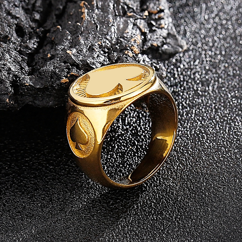 Simple Style Heart Shape Stainless Steel Plating 18K Gold Plated Men's Rings display picture 2
