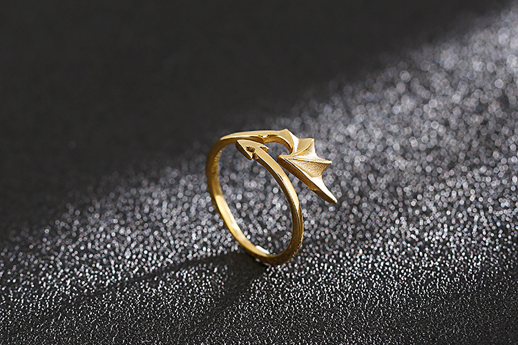 Stainless Steel 18K Gold Plated Simple Style Arrow Wings Open Rings display picture 3