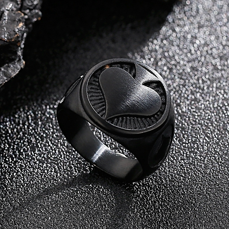 Simple Style Heart Shape Stainless Steel Plating 18K Gold Plated Men's Rings display picture 4