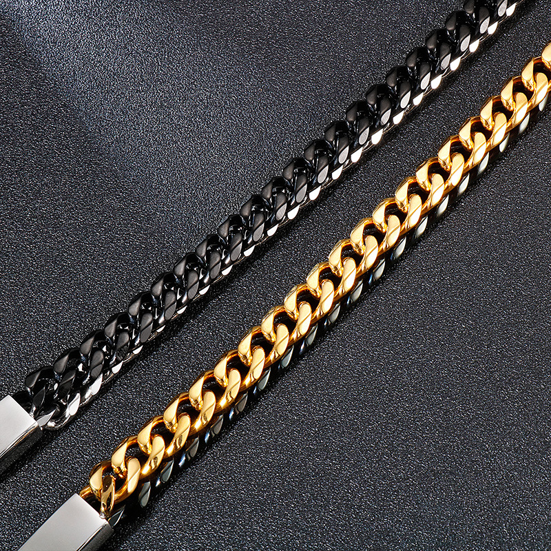 Hip-Hop Geometric Titanium Steel Layered Plating 18K Gold Plated Men's Bracelets display picture 1