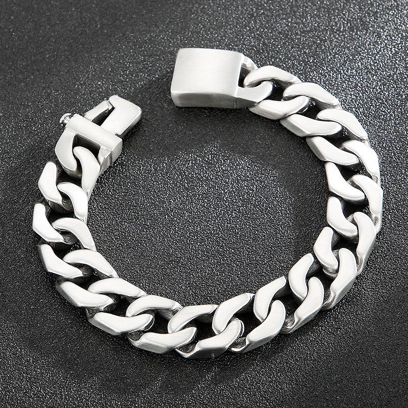 Simple Style Geometric Titanium Steel Hollow Out Men's Bracelets display picture 2