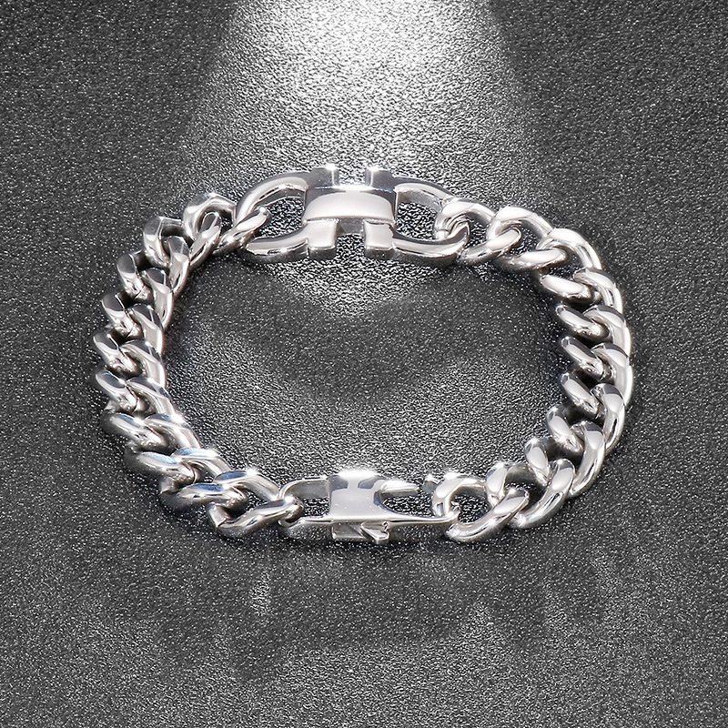 Hip-hop Simple Style Geometric Titanium Steel Men's Bracelets display picture 5