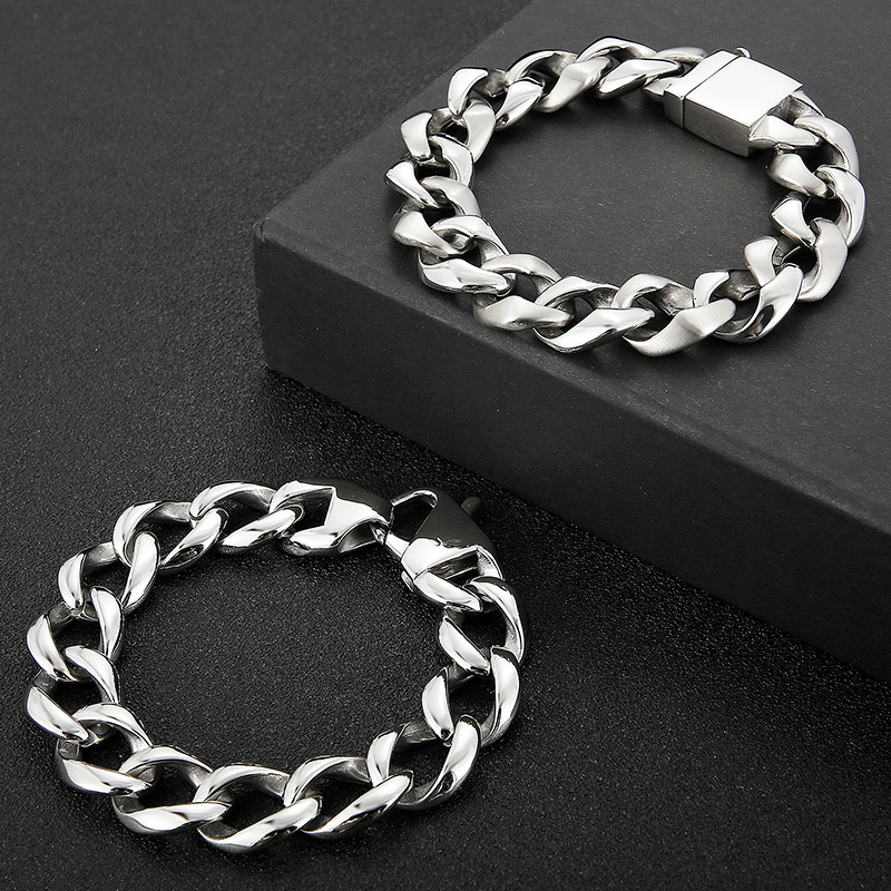 Simple Style Geometric Titanium Steel Hollow Out Men's Bracelets display picture 5