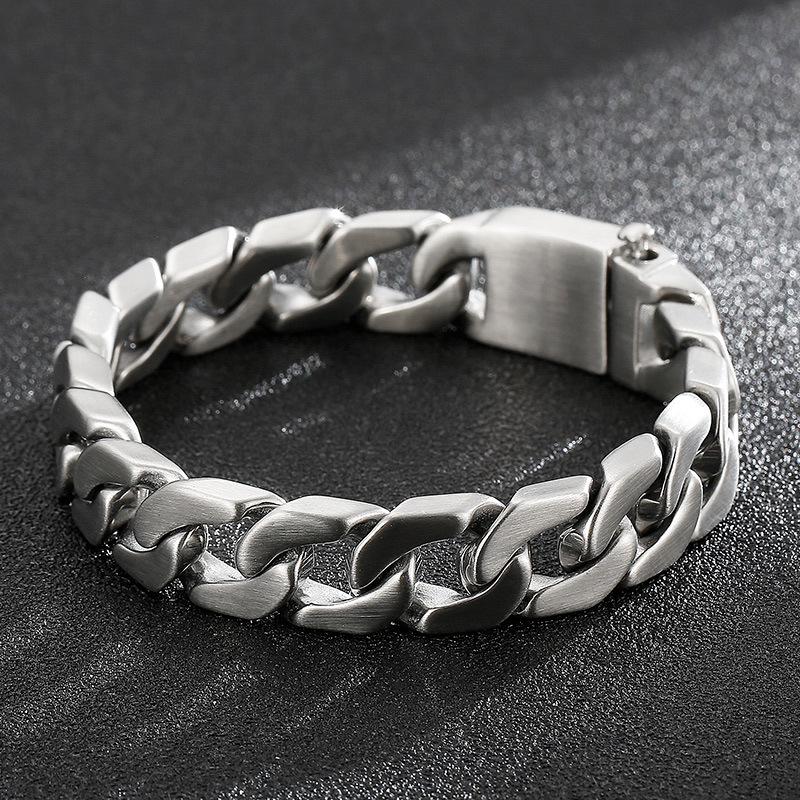 Simple Style Geometric Titanium Steel Hollow Out Men's Bracelets display picture 7