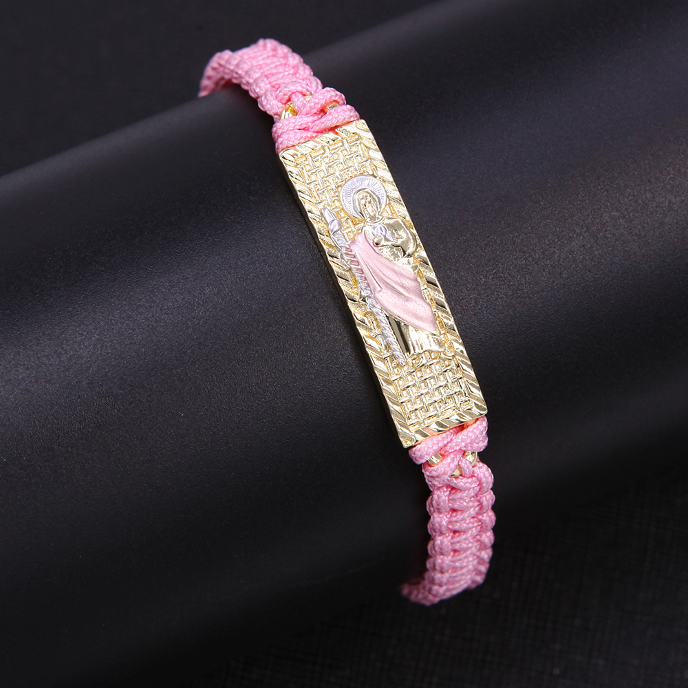 Simple Style Streetwear Human Rope Copper Enamel Plating Braid 18k Gold Plated Unisex Bracelets display picture 5