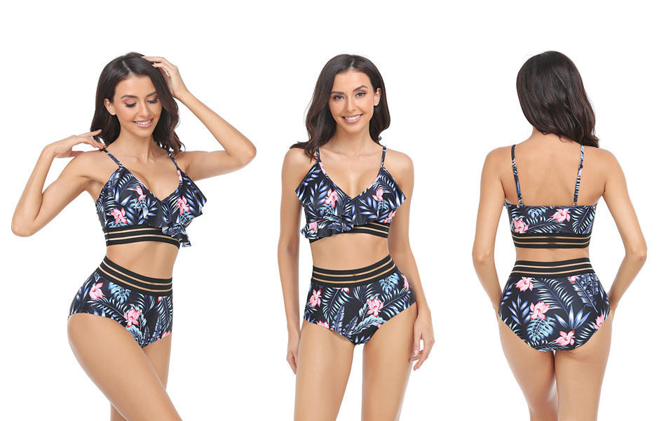 Women's Ditsy Floral Solid Color 2 Pieces Set Bikinis Swimwear display picture 14
