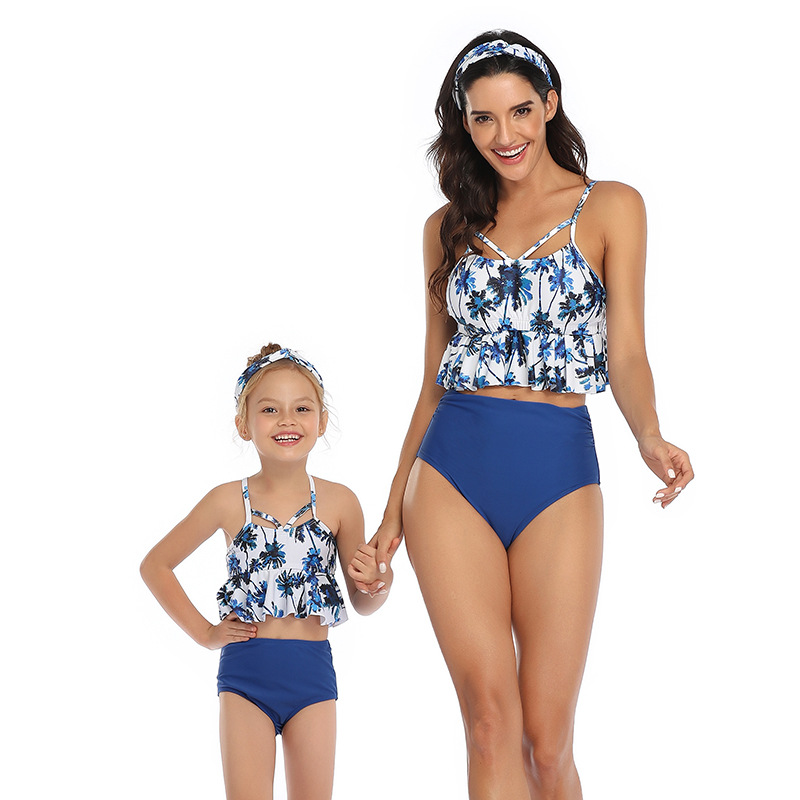 Madre E Hija Playa Impresión Juego De 2 Piezas Bikinis Traje De Baño display picture 4