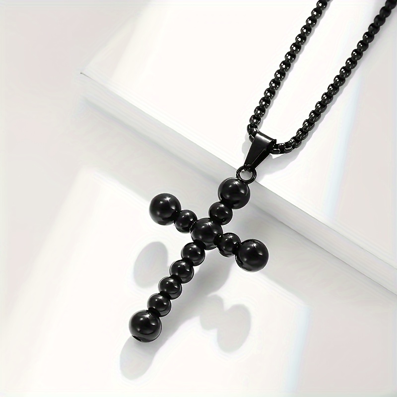 Retro Simple Style Cross Stainless Steel Titanium Steel Unisex Pendant Necklace display picture 2