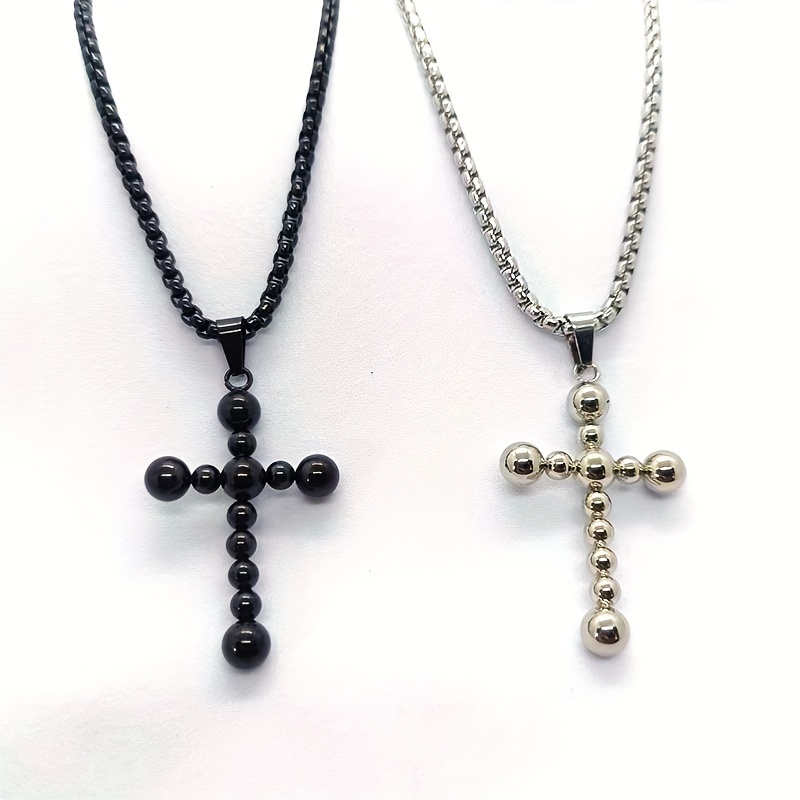 Retro Simple Style Cross Stainless Steel Titanium Steel Unisex Pendant Necklace display picture 3