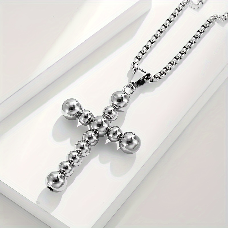 Retro Simple Style Cross Stainless Steel Titanium Steel Unisex Pendant Necklace display picture 4