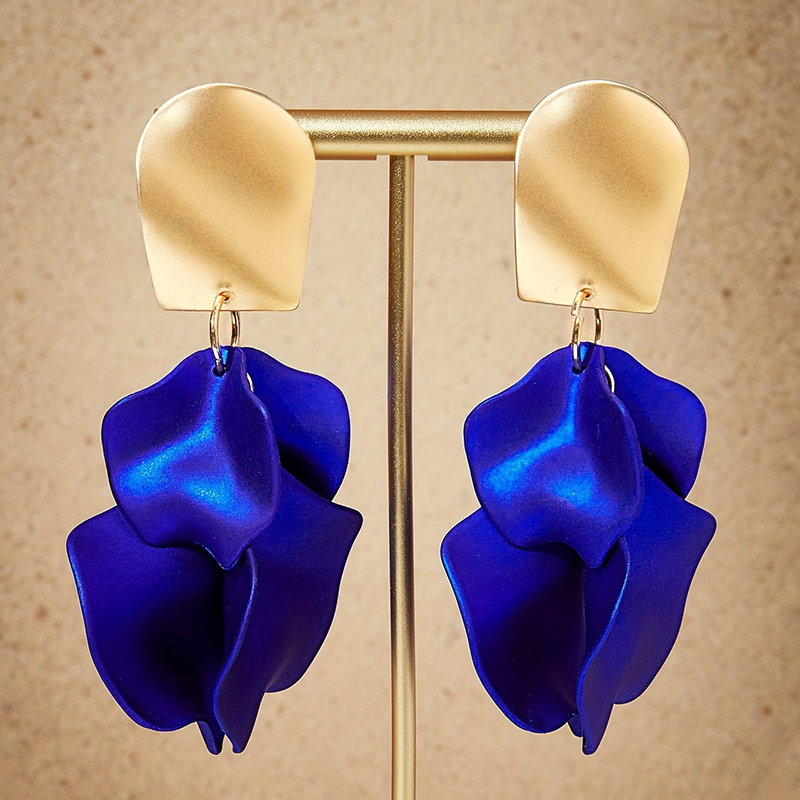 1 Pair Elegant Luxurious Leaf Arylic Alloy Drop Earrings display picture 3