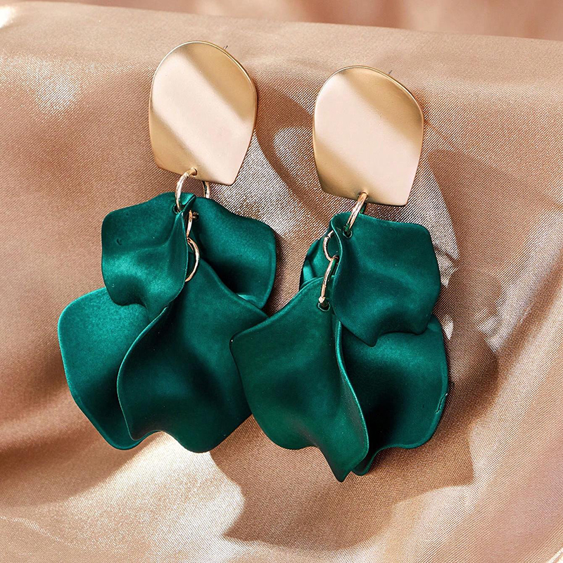 1 Pair Elegant Luxurious Leaf Arylic Alloy Drop Earrings display picture 2