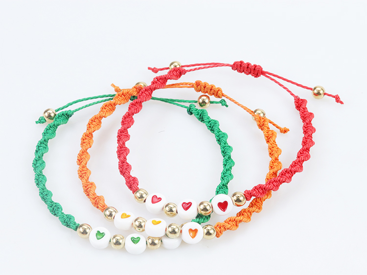 Simple Style Letter Arylic Wax Line Women's Bracelets display picture 1