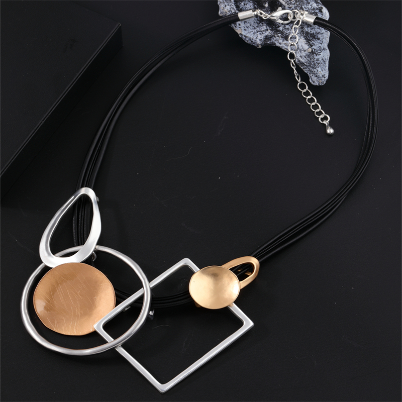 Glam Exaggerated Geometric Zinc Alloy Plating K Gold Plated Rhodium Plated Women's Necklace display picture 15