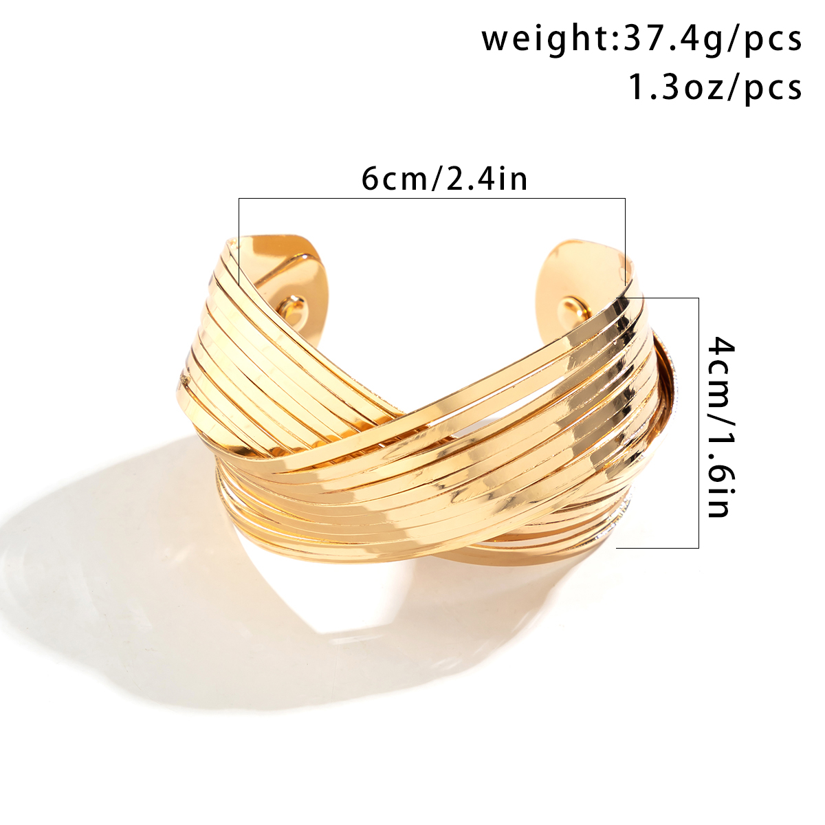 Rétro À La Française Style Simple Irrégulier Rond Bande Le Fer Irrégulière Rond Épais Femmes Bracelet display picture 1