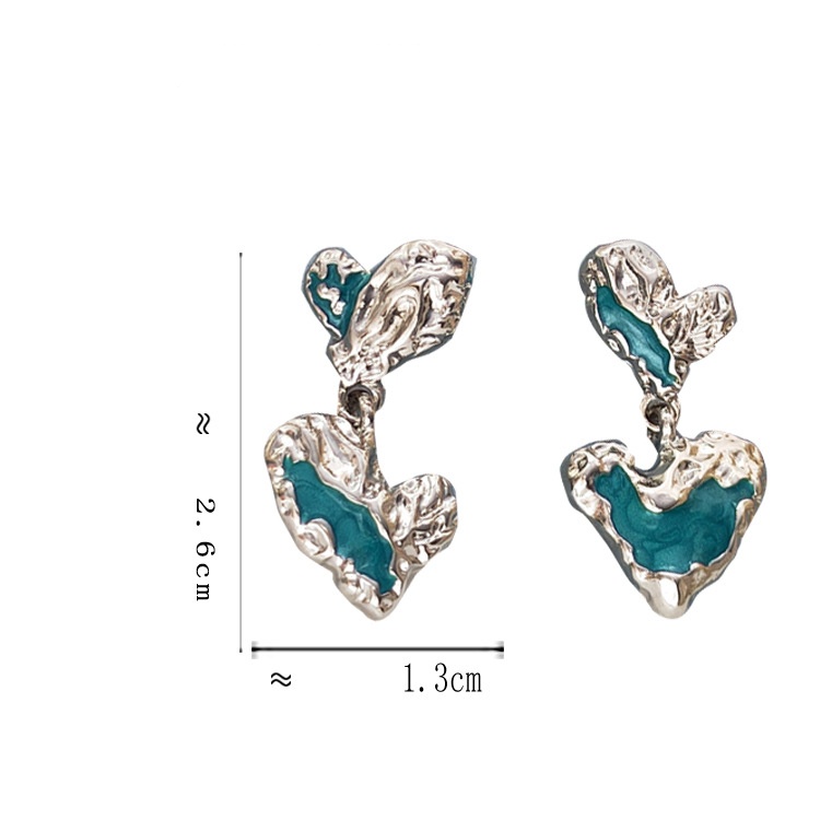 1 Pair Simple Style Classic Style Heart Shape Plating Alloy Gold Plated Drop Earrings display picture 7