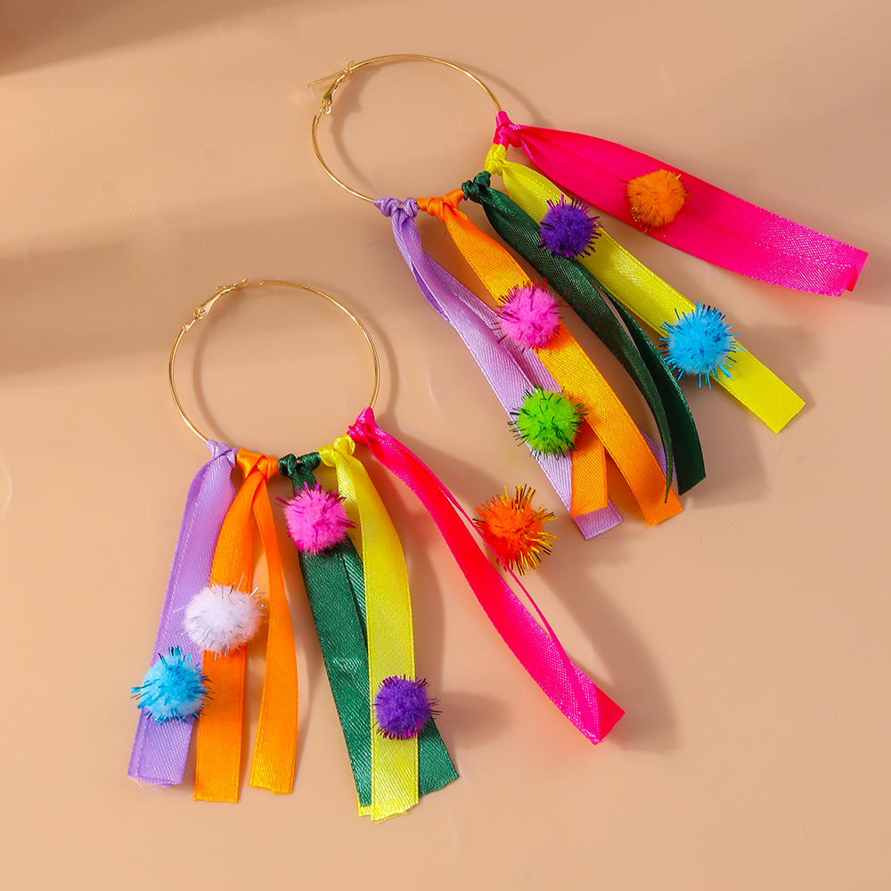 1 Pair Glam Sweet Tassel Alloy Colored Ribbons Drop Earrings display picture 7