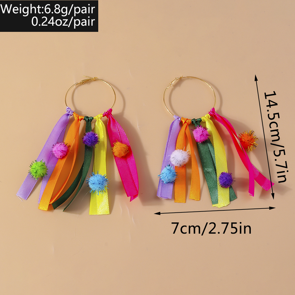 1 Pair Glam Sweet Tassel Alloy Colored Ribbons Drop Earrings display picture 1