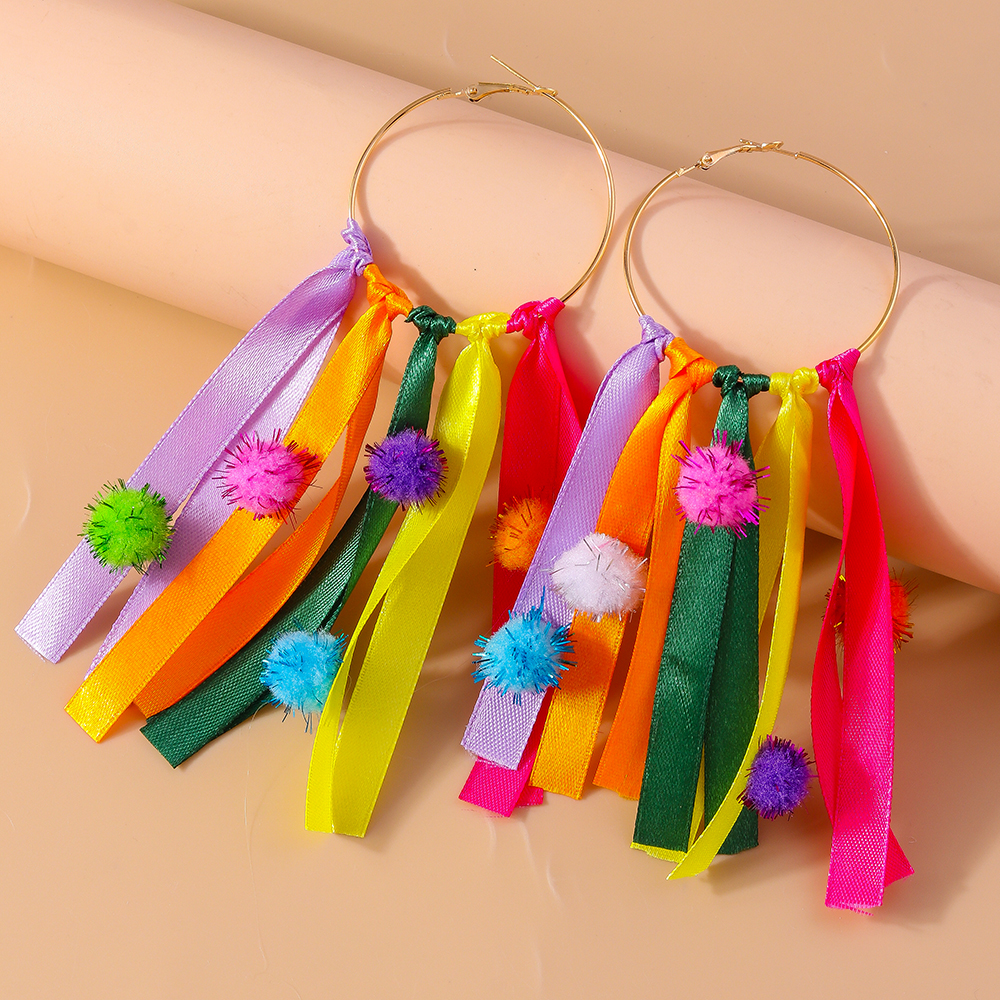 1 Pair Glam Sweet Tassel Alloy Colored Ribbons Drop Earrings display picture 6