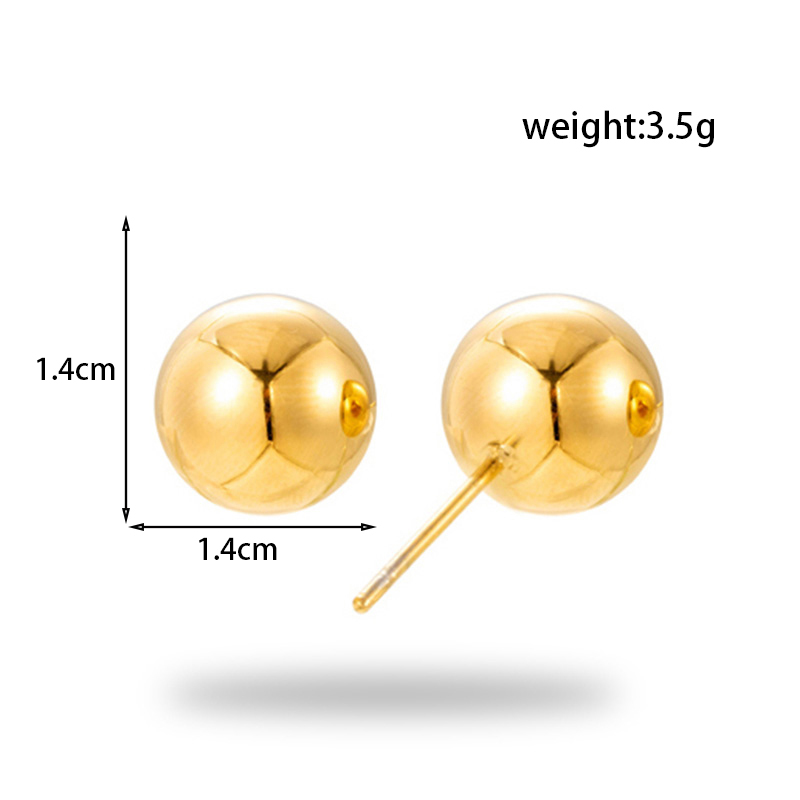Ig Style Simple Style Round Stainless Steel Plating 18k Gold Plated Earrings Necklace display picture 4