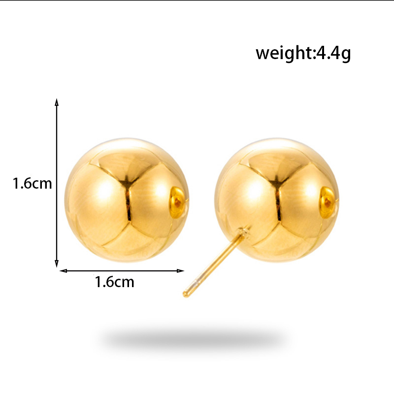 Ig Style Simple Style Round Stainless Steel Plating 18k Gold Plated Earrings Necklace display picture 6