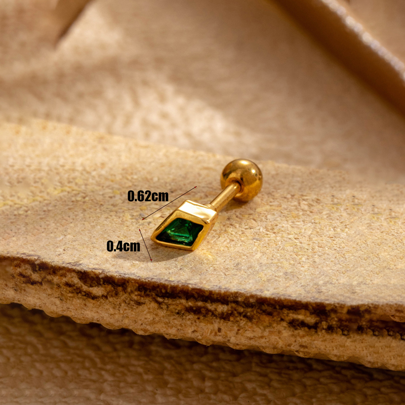 1 Stück Französische Art Einfacher Stil Koreanische Art Perle Auge Rhombus Inlay Kupfer Zirkon Ohrringe display picture 2
