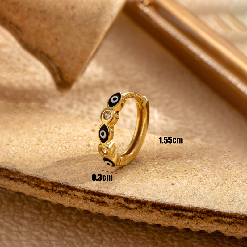 1 Stück Französische Art Einfacher Stil Koreanische Art Perle Auge Rhombus Inlay Kupfer Zirkon Ohrringe display picture 3
