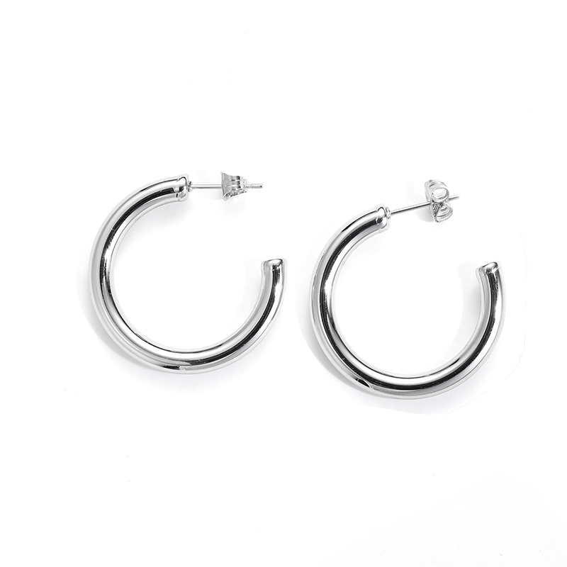 1 Pair Simple Style Classic Style Solid Color Polishing Stainless Steel Ear Studs display picture 8
