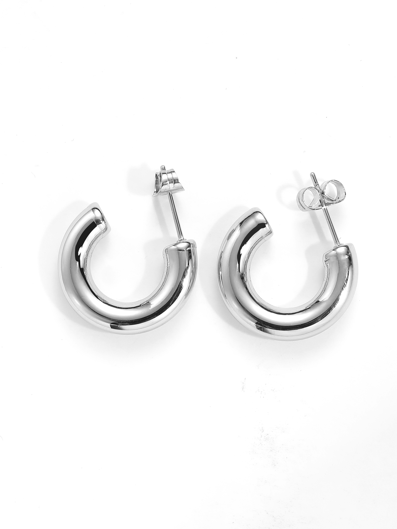 1 Pair Simple Style Classic Style Solid Color Polishing Stainless Steel Ear Studs display picture 11