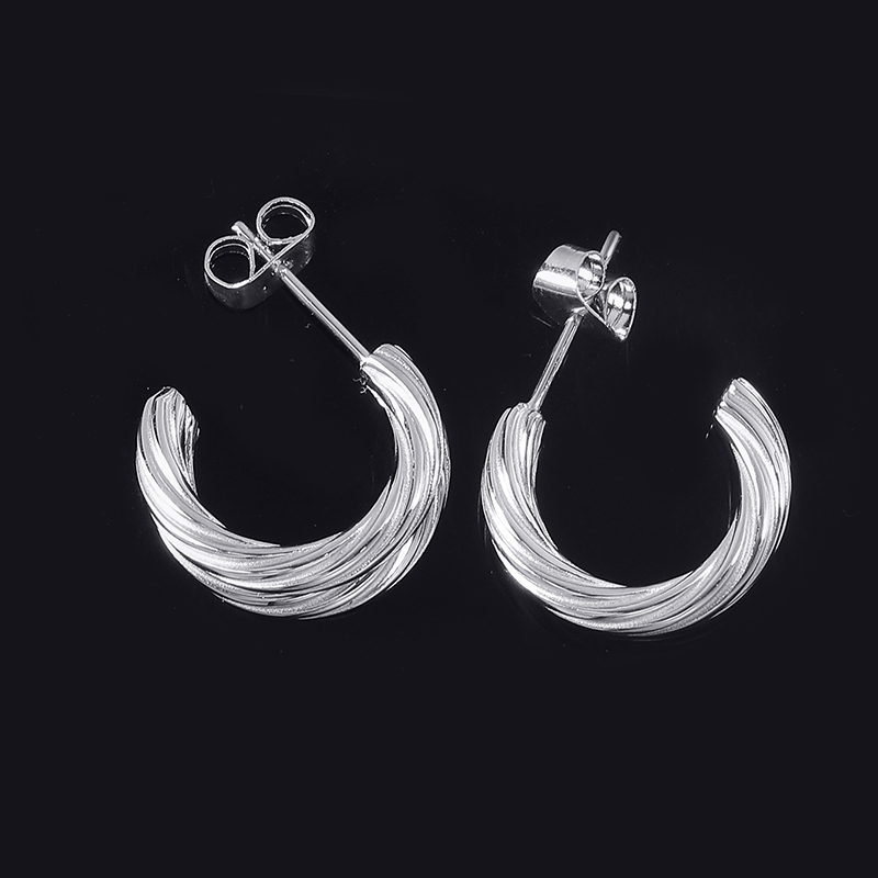 1 Pair Simple Style Classic Style Solid Color Polishing Stainless Steel Ear Studs display picture 14