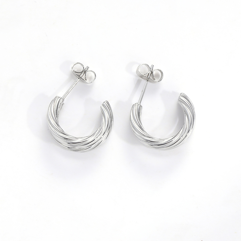 1 Pair Simple Style Classic Style Solid Color Polishing Stainless Steel Ear Studs display picture 15