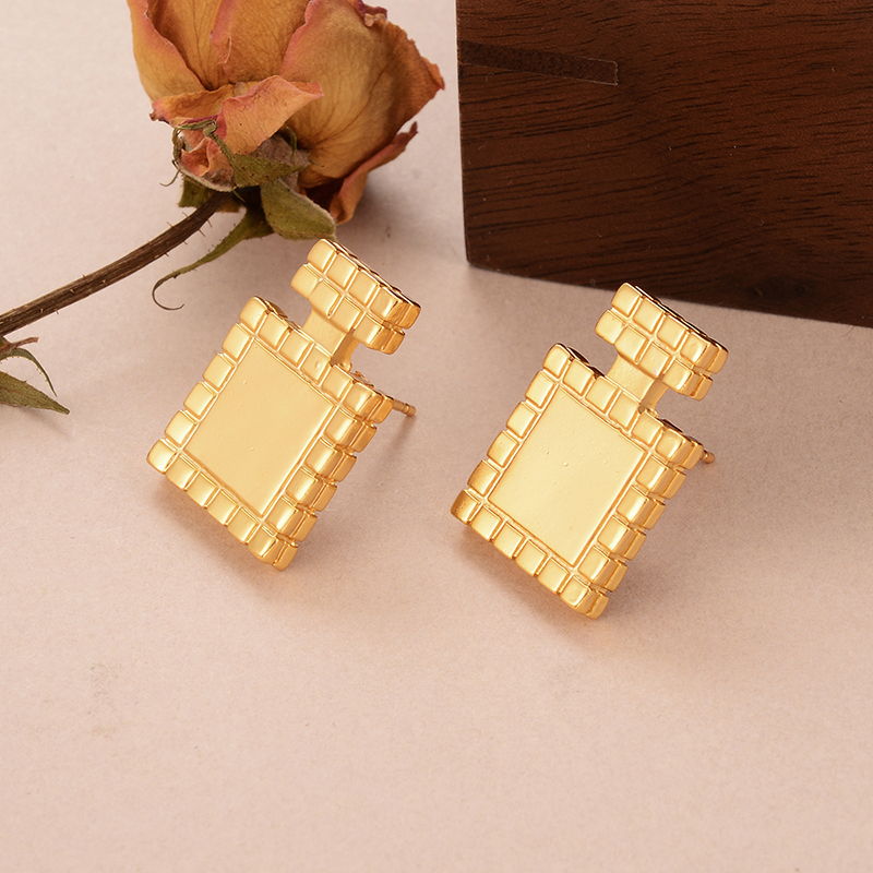1 Pair Ig Style Perfume Bottle Plating Copper 18k Gold Plated Ear Studs display picture 2