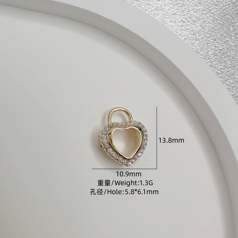 Casual Simple Style Heart Shape Sterling Silver Plating 18k Gold Plated Charms display picture 4