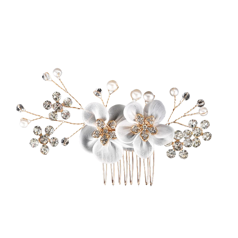 Women's Simple Style Classic Style Solid Color Alloy Inlay Rhinestones Pearl Hair Combs display picture 1