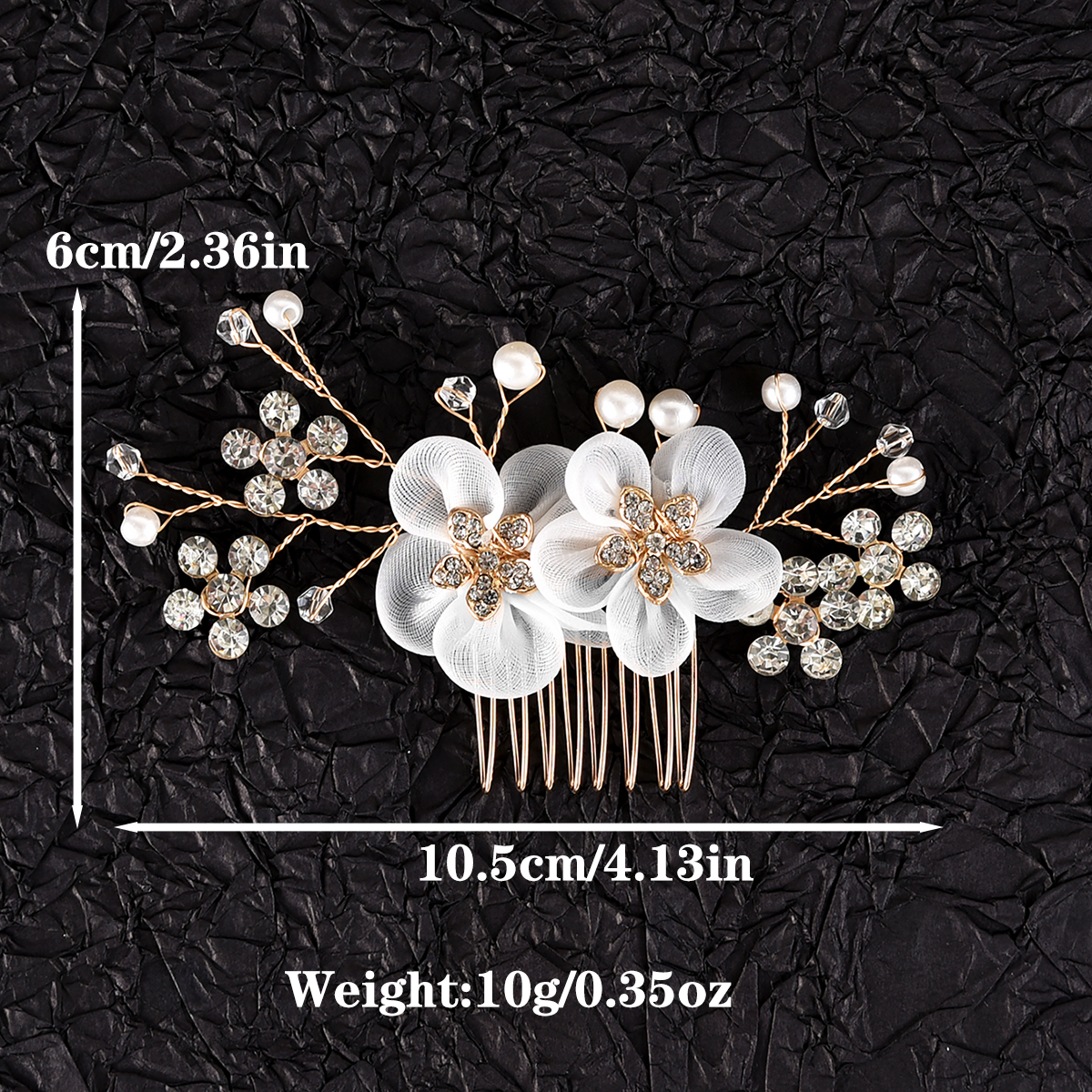 Women's Simple Style Classic Style Solid Color Alloy Inlay Rhinestones Pearl Hair Combs display picture 4