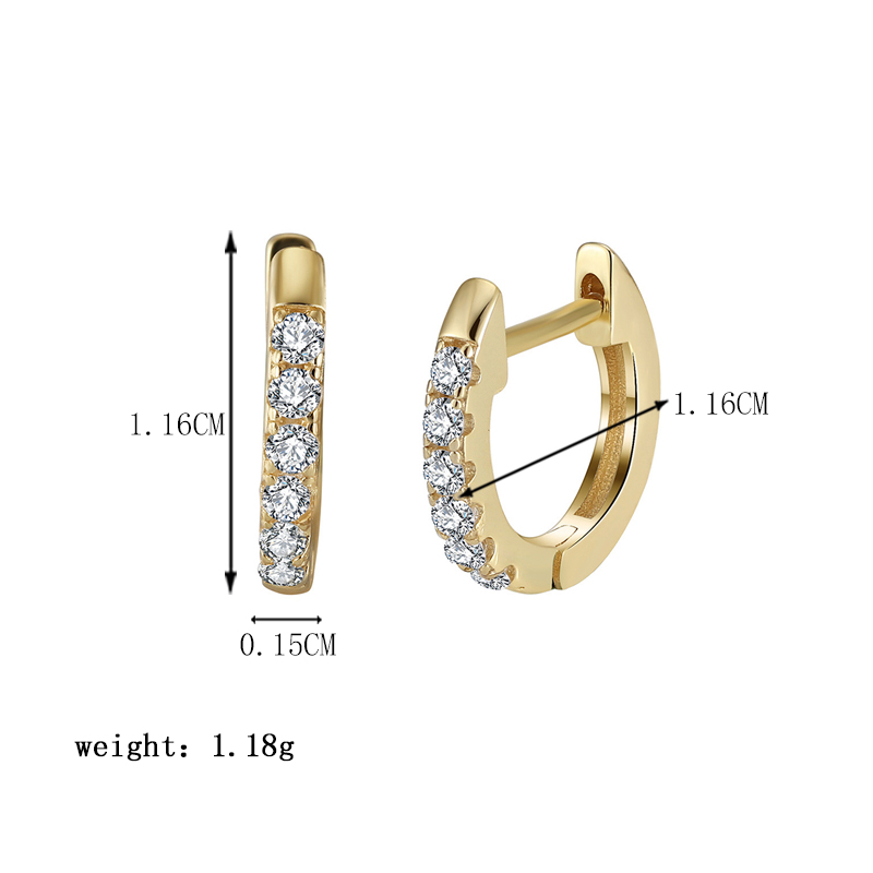 1 Paire Élégant Luxueux Style Classique Forme En U Placage Incruster Argent Sterling Zircon Plaqué Argent Des Boucles D'oreilles display picture 6