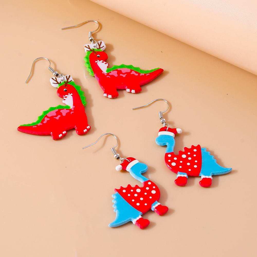 1 Paire Mignon Dessin Animé Dinosaure Alliage Plastique Boucles D'oreilles display picture 4